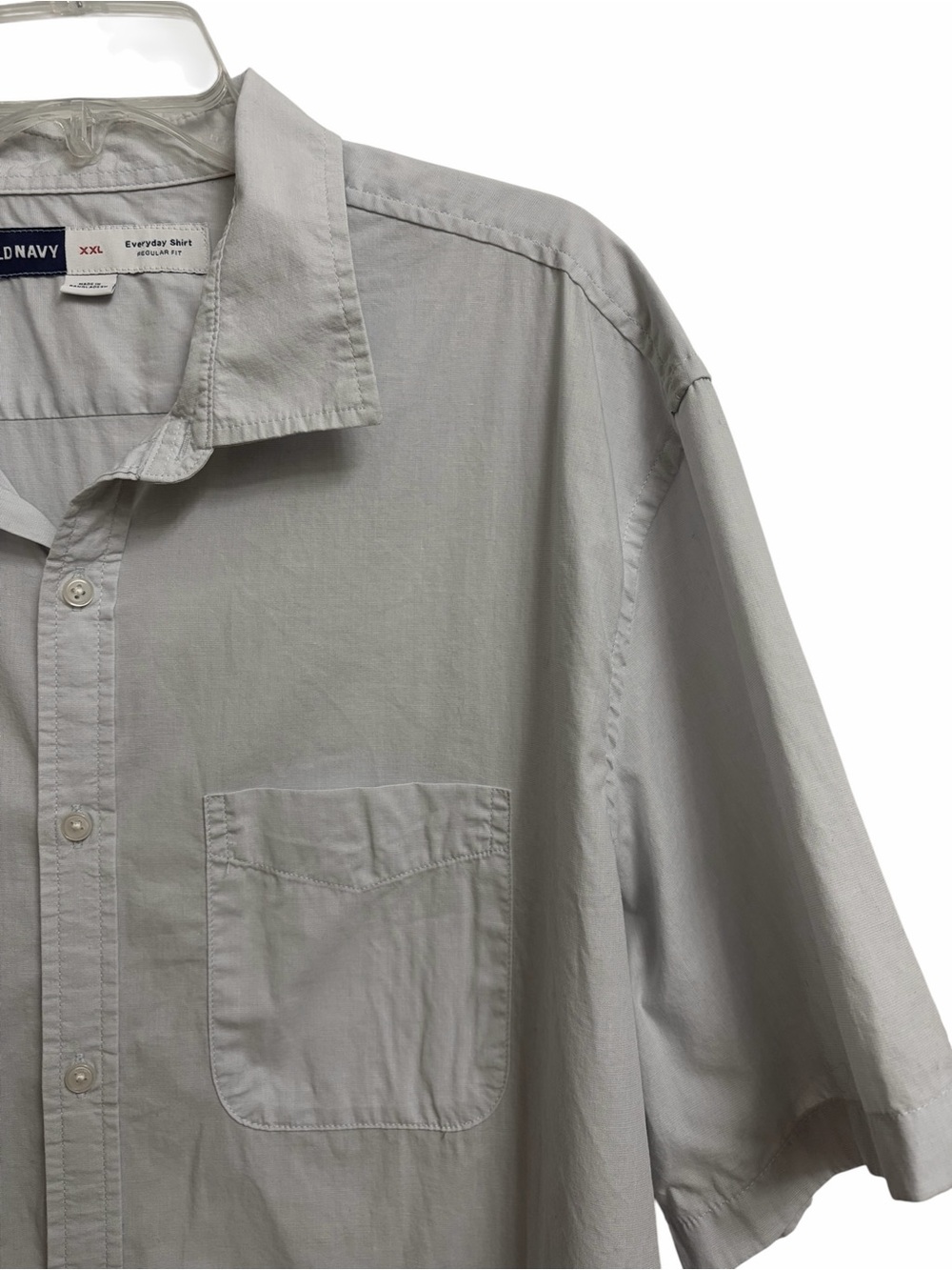 Old Navy Men’s Regular-Fit Short-Sleeve Everyday Shirt XXL Light Blue Coastal - Picture 6 of 16